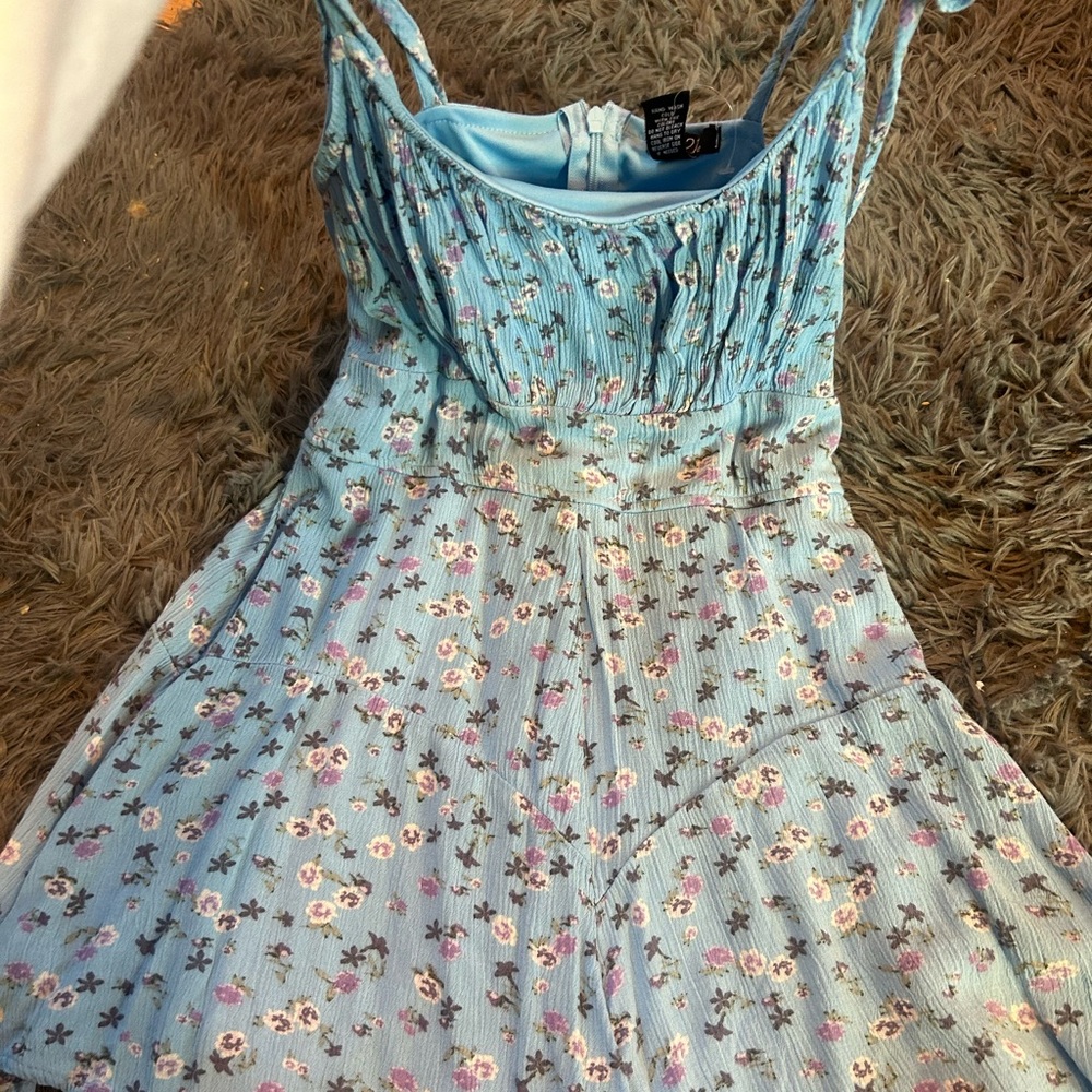 Blue flowered romper!